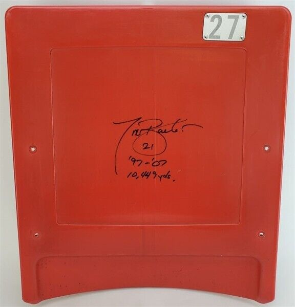 Tiki Barber "97-07, 10,449 Yds" Signed Authentic Meadowlands Seatback (Steiner)