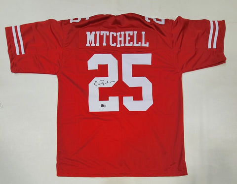 ELIJAH MITCHELL SIGNED AUTOGRAPHED PRO STYLE CUSTOM XL JERSEY BECKETT QR