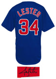 Jon Lester (CUBS) Signed Blue Custom Baseball Jersey - (SCHWARTZ SPORTS COA)