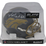 Javonte Williams Autographed/Signed Slate Mini Helmet Beckett 47665