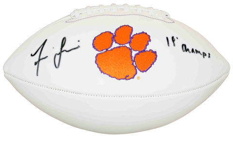 ISAIAH SIMMONS AUTOGRAPHED SIGNED CLEMSON TIGERS LOGO FOOTBALL JSA W/ 18 CHAMPS