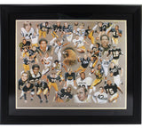 Signed USM Framed Lithograph Print 32 Sigs- Brett Favre/Ray Guy/R Collier -JSA
