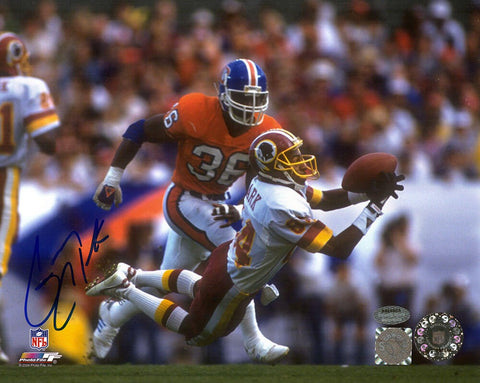 Gary Clark Signed Washington Football Team Catch 8x10 Photo (In Blue) - (SS COA)
