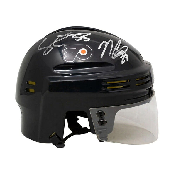 flyers motorcycle helmet Samuel Ersson & Noah Cates Flyers Autographed Signed Mini-Helmet JSA P – Super Sports Center