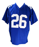 Saquon Barkley Signed Blue Custom Football Jersey New York Giants Beckett 186597