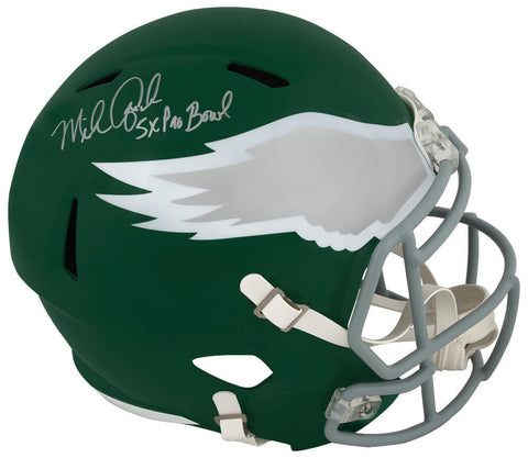 Mike Quick Signed Eagles T/B Riddell F/S Replica Helmet w/5x Pro Bowl - (SS COA)