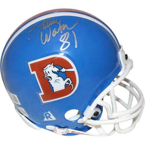 Steve Watson Autographed Denver Broncos Mini Helmet VSR4 75-96 TB Beckett 52862