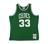 Larry Bird Signed Boston Celtics Mitchell and Ness Green Jersey