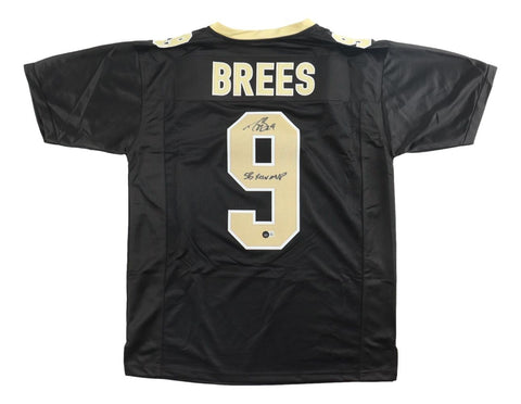 Drew Brees New Orleans Signed Black Football Jersey SB XLIV MVP BAS