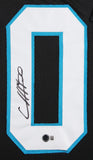 Chuba Hubbard Authentic Signed Black Pro Style Framed Jersey BAS Witnessed