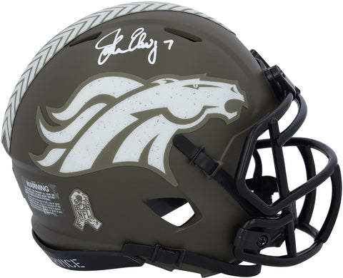 Signed John Elway Broncos Mini Helmet