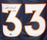 Javonte Williams Autographed/Signed Pro Style Blue Jersey Beckett 32103