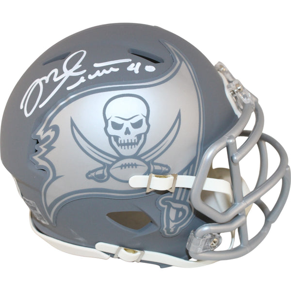 Mike Alstott Autographed Tampa Bay Buccaneers Slate Mini Helmet Beckett 50212