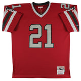 Falcons Deion Sanders "HOF 2011" Signed Red Mitchell & Ness Jersey BAS Witness