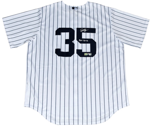 CODY BELLINGER SIGNED NEW YORK YANKEES #35 NIKE LIMITED JERSEY W/ BELLI BOMBS