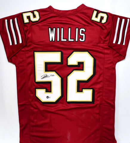 Patrick Willis Autographed Red Gold Pro Style Jersey- Beckett W Hologram *Black