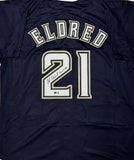 CAL ELDRED Signed Custom Replica Navy Brewers Jersey AUTO - BAS
