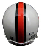 Jimmy Johnston Signed/Auto Univ of Miami Mini Football Helmet Beckett 213347