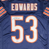 Chicago Bears Linebacker TJ EDWARDS Signed Custom Replica Navy Jersey - BAS