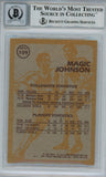 Magic Johnson Signed 1981-82 Topps #W109 Trading Card Beckett 10 Slab 37810