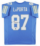 Sam Laporta Authentic Signed Blue Pro Style Jersey Autographed BAS Witnessed 1