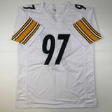 Autographed/Signed Cameron Heyward Pittsburgh White Football Jersey Beckett BAS