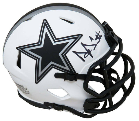 Dak Prescott Signed Cowboys Lunar Eclipse White Riddell Mini Helmet - SS COA