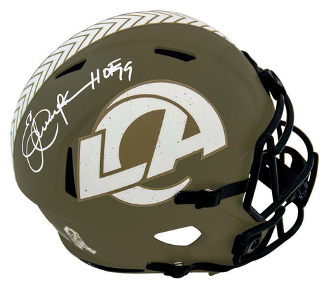 Eric Dickerson Signed Rams SALUTE Riddell F/S Speed Rep Helmet w/HOF'99 (SS COA)