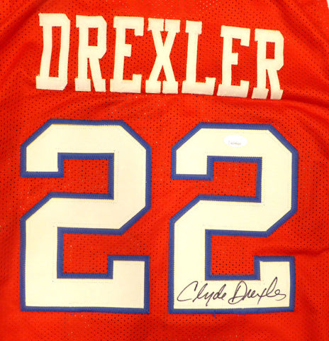 Houston Cougars Clyde Drexler Autographed Signed Red Jersey JSA #WIT499484