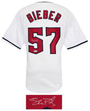 Shane Bieber Signed White Custom Baseball Jersey - (BECKETT COA)