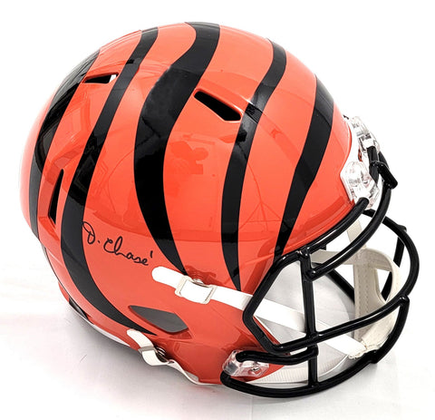 Ja'Marr Chase Signed Cincinnati Bengals Riddell Replica Helmet Beckett Witnessed