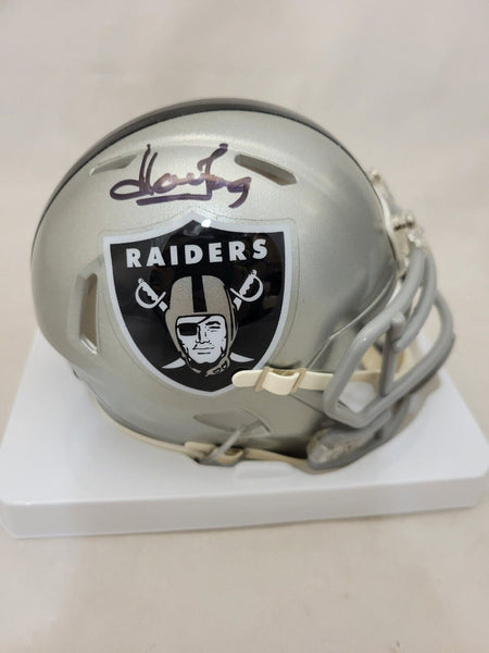 HOWIE LONG SIGNED RAIDERS SPEED MINI HELMET BECKETT QR