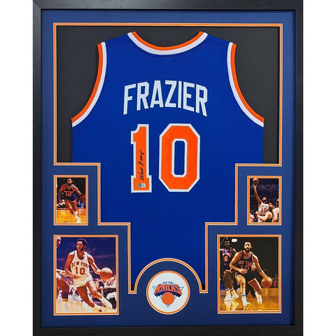 Walt Frazier Autographed Signed Framed New York Knicks Jersey BECKETT