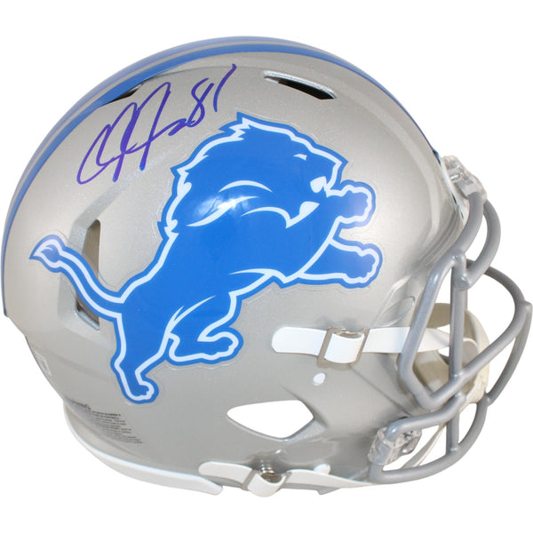 Calvin Johnson Autographed Detroit Lions Authentic TB Helmet Beckett W 51799