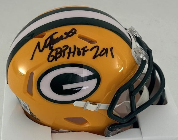 Packers MARK TAUSCHER Signed Riddell Speed Mini Helmet AUTO w/ GBP HOF- BAS