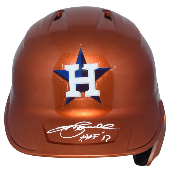 JEFF BAGWELL SIGNED HOUSTON ASTROS CHROME FULL SIZE BATTING HELMET W/ HOF 17