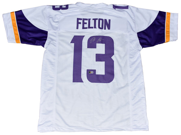 TAI FELTON AUTOGRAPHED MINNESOTA VIKINGS #13 WHITE JERSEY BECKETT