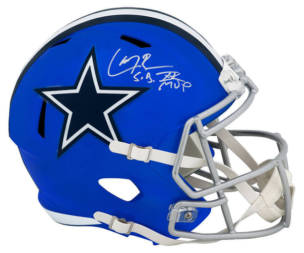 Larry Brown Signed Cowboys FLASH Riddell F/S Rep Helmet w/SB XXX MVP - (SS COA)