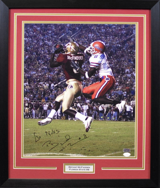 BRYANT McFADDEN SIGNED FLORIDA STATE SEMINOLES 16x20 FRAMED PHOTO JSA