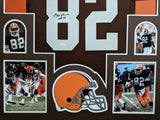 FRAMED CLEVELAND BROWNS OZZIE NEWSOME AUTOGRAPHED INSCRIBED JERSEY JSA COA