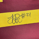 Framed Autographed/Signed LenDale White 35x39 USC Maroon Jersey JSA COA