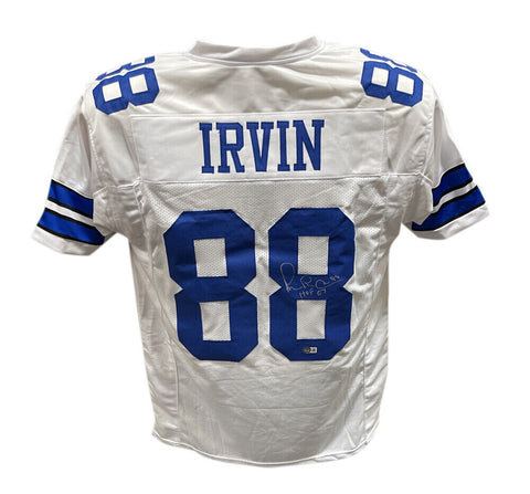 Michael Irvin Autographed/Signed Pro Style Jersey White Beckett 40933