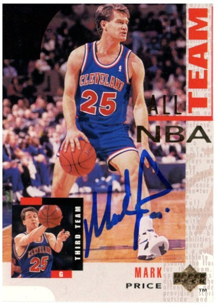 Mark Price Autographed/Signed 1994 Upper Deck #24 Trading Card Beckett 59410
