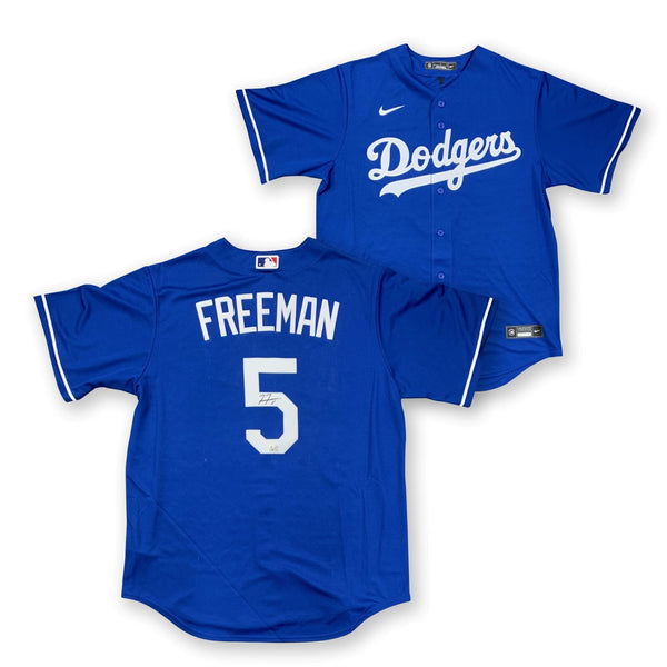 Freddie Freeman Autographed Los Angeles Dodgers Nike Blue Jersey MLB COA