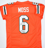 Santana Moss Autographed Orange College Style Jersey w/ 2000 OPOY -BeckettW Holo