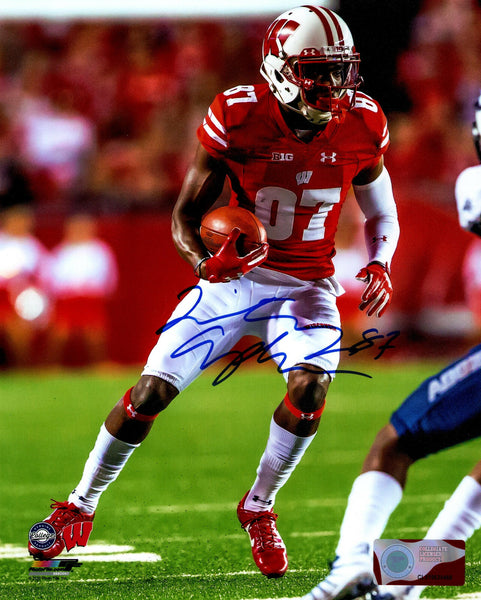 WI Badgers Receiver QUINTEZ CEPHUS Signed 8X10 Photo #2 AUTO - 2020 Draft Pick