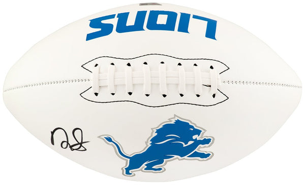 David Montgomery Signed Detroit Lions Franklin White Football - (FANATICS COA)