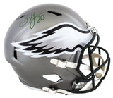 Eagles Brian Dawkins Signed Flash Full Size Speed Rep Helmet BAS Witnessed