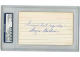 Wayne Millner Autographed Washington Redskins Index Card Insc. Slab PSA 54886