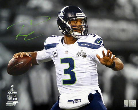 Russell Wilson Signed 16x20 Photo Seattle Seahawks Super Bowl XLVIII RW Holo